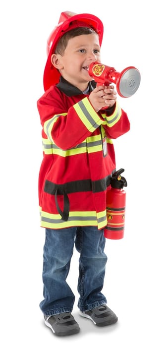 Fire Chief Costume Set with Helmet, Size 3-6 Years