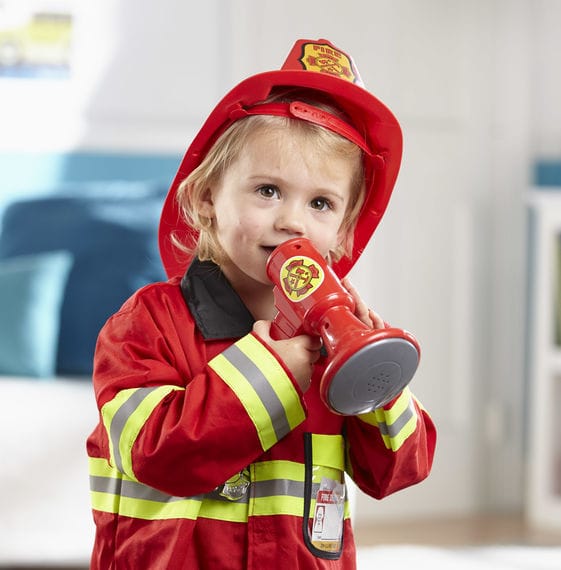 Fire Chief Costume Set with Helmet, Size 3-6 Years