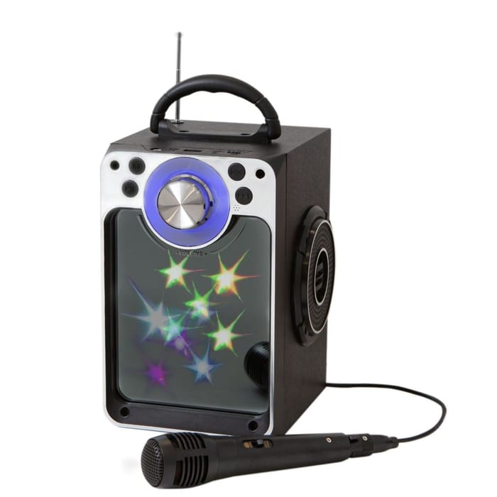 Karaoke Machine with Bluetooth & Lights - Black