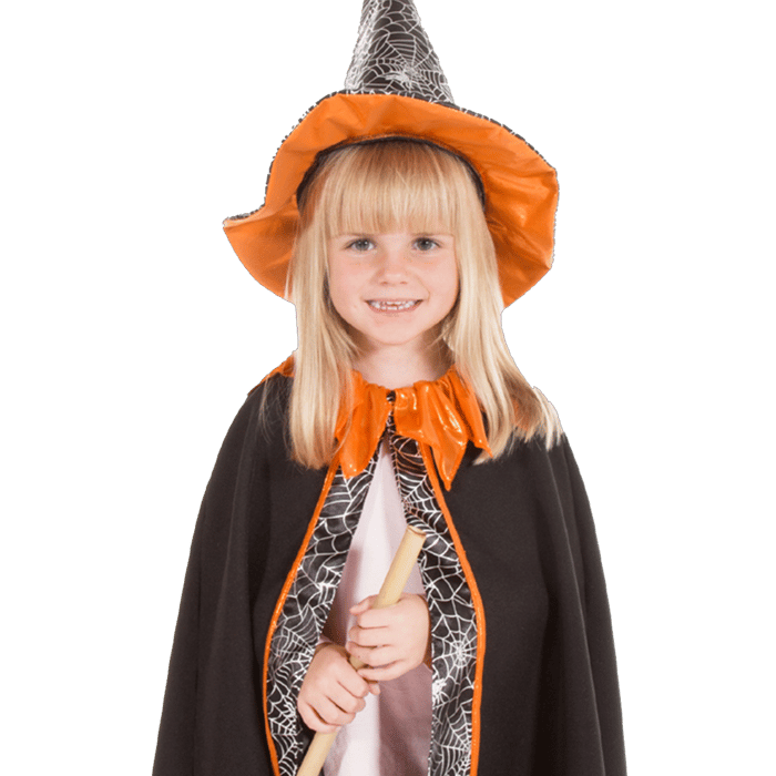 Witch Cape and Hat, Size 3-7 yrs