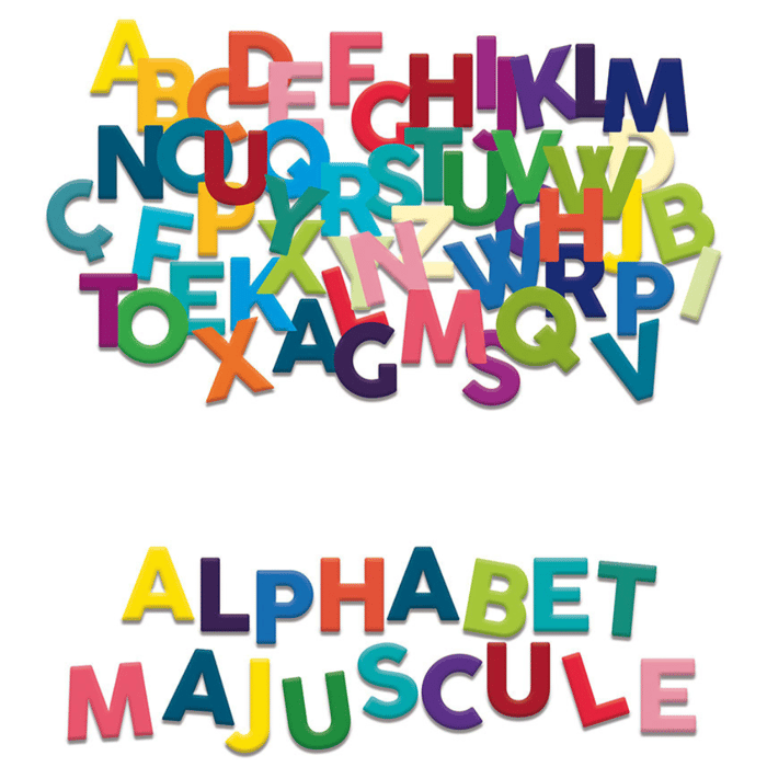 Wooden Magnetic Letters - Uppercase, 77 pcs