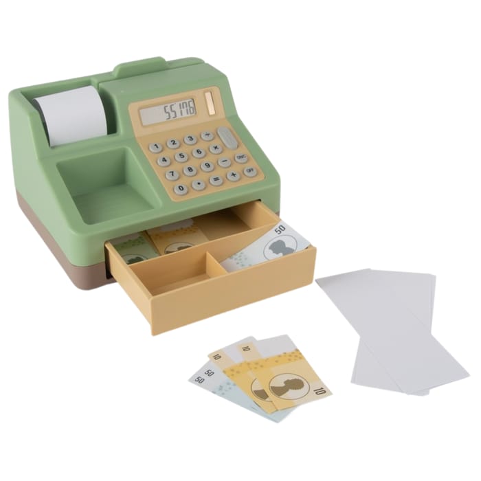 Cash Register with Solar-Powered Calculator