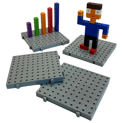 Centicubes Baseplates - Grey, 4 pcs