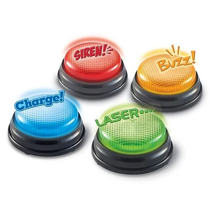 Answer Buzzers - Lights & Sounds, 4 pcs